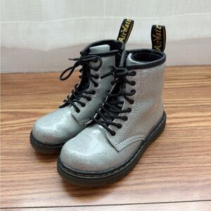 Dr. Martens Toddler 1460 AirWair Silver Glitter Lace Up Boots
